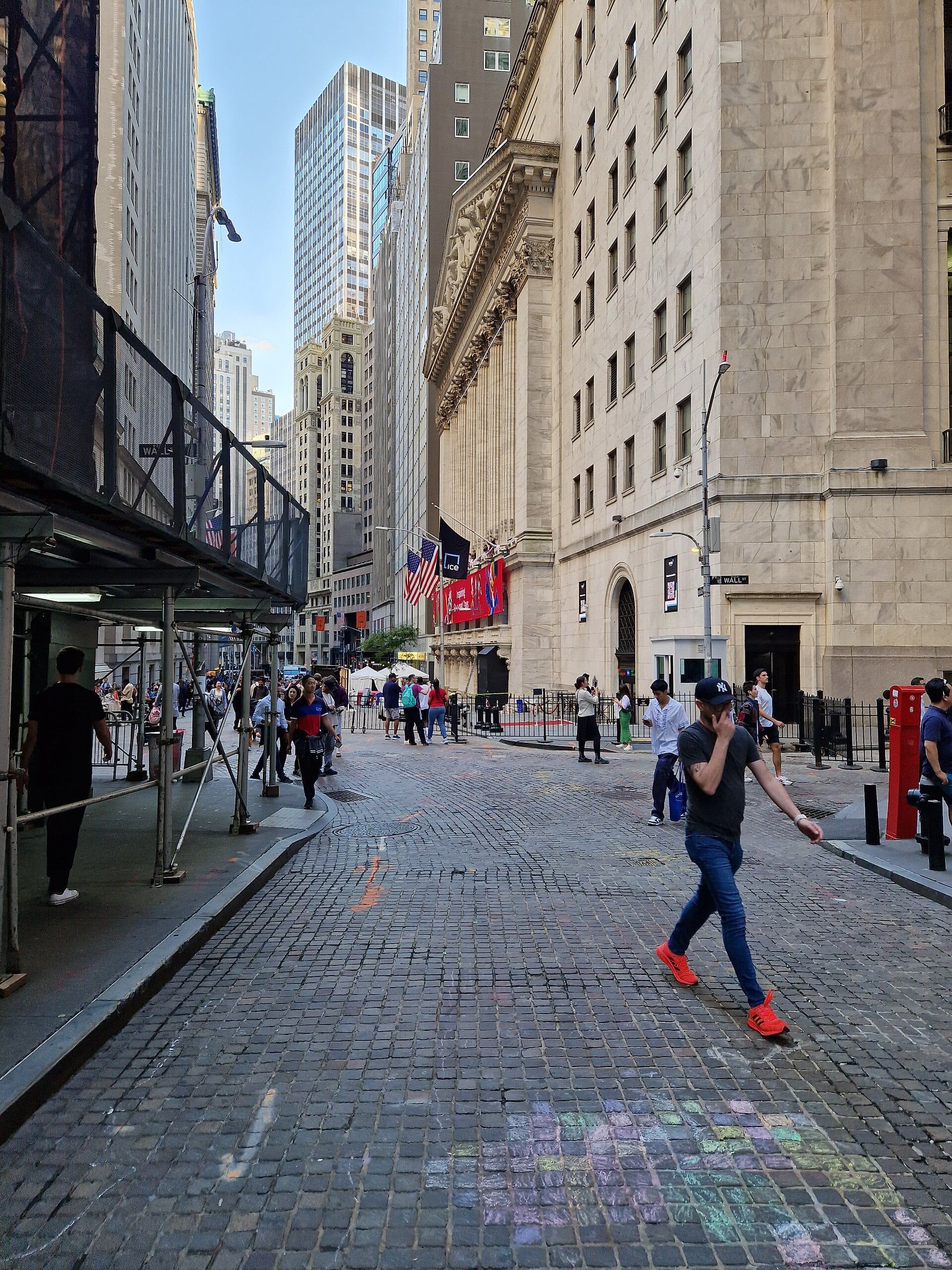 The columns of the New York Stock Exchange building